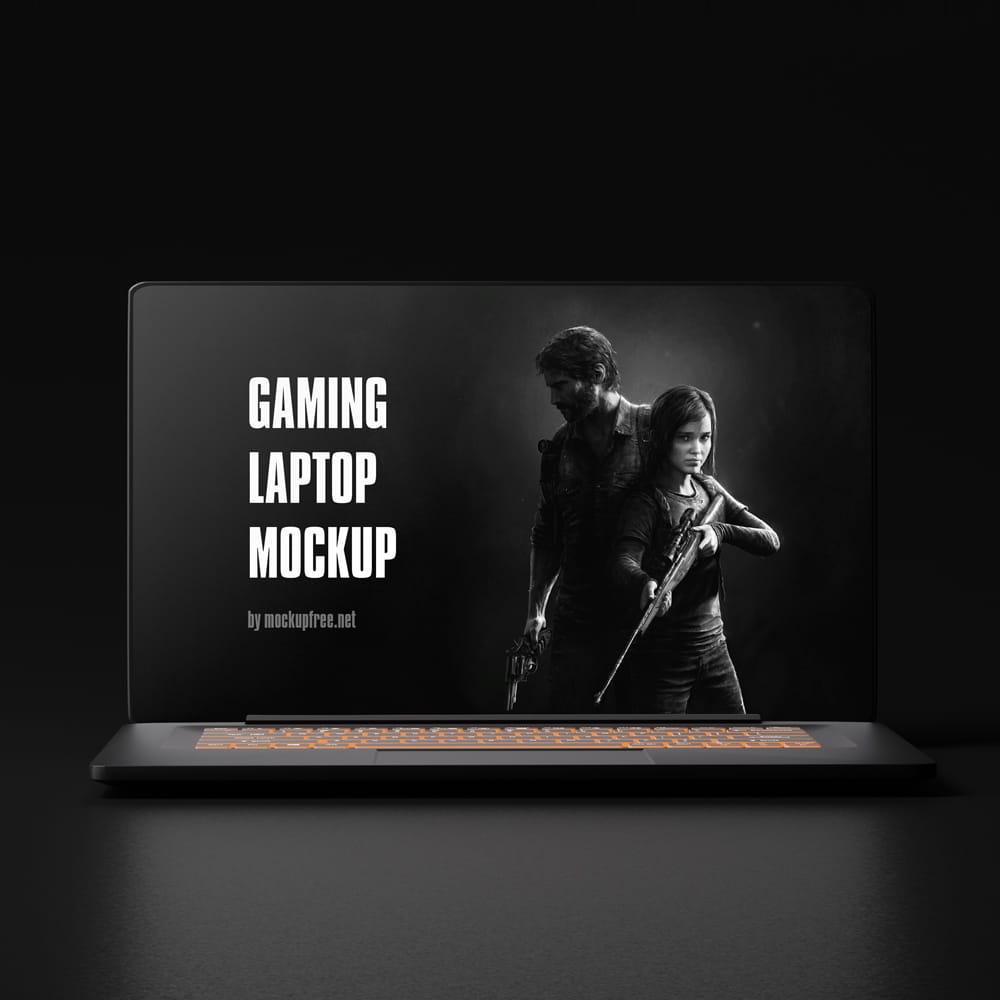 Free Gaming Laptop Mockup PSD