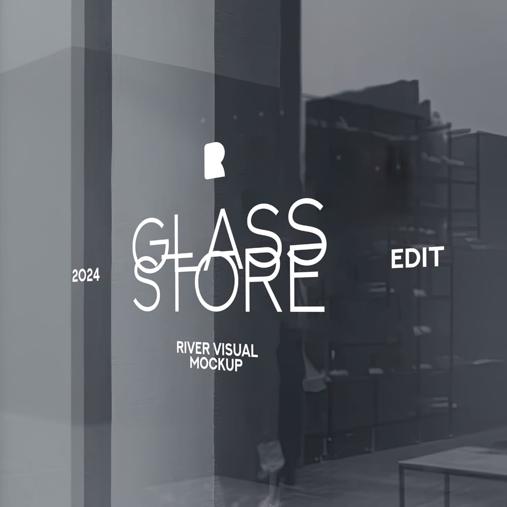 Free Glass Store Mockup PSD