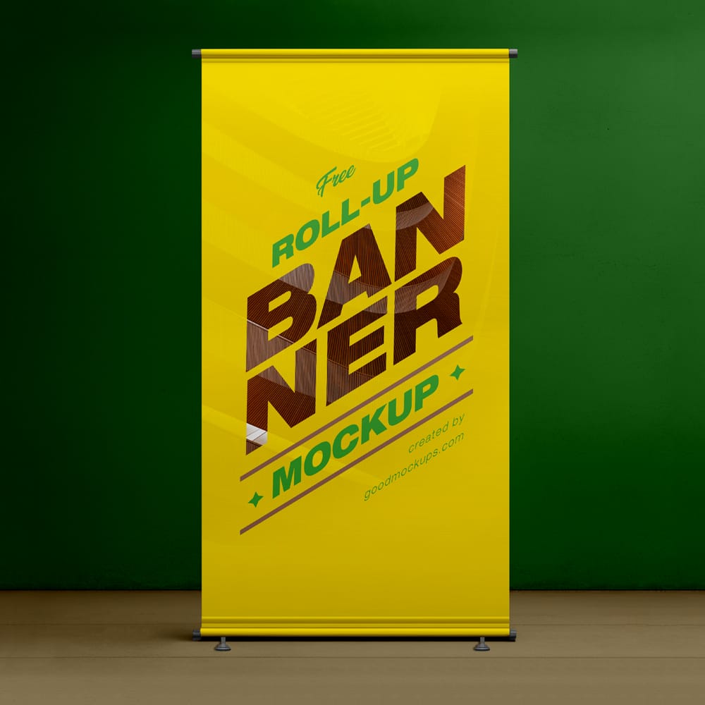 Free HQ Roll Up Banner Mockup PSD
