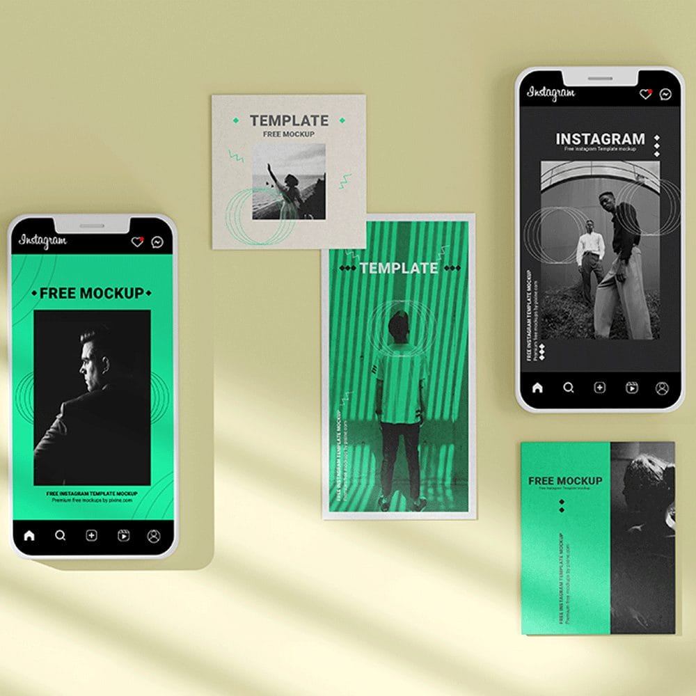 Free Instagram Template Mockup PSD