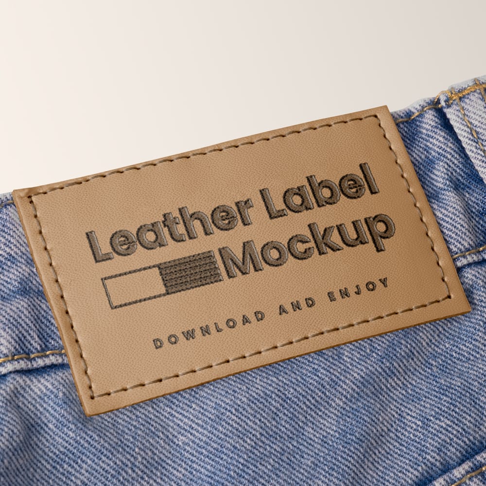 Free Jeans Label Mockup PSD