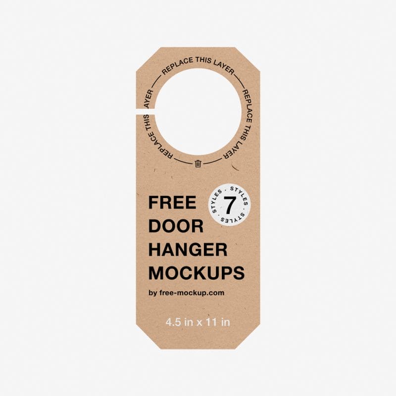 8359+ Door Hanger Mockup Psd Free