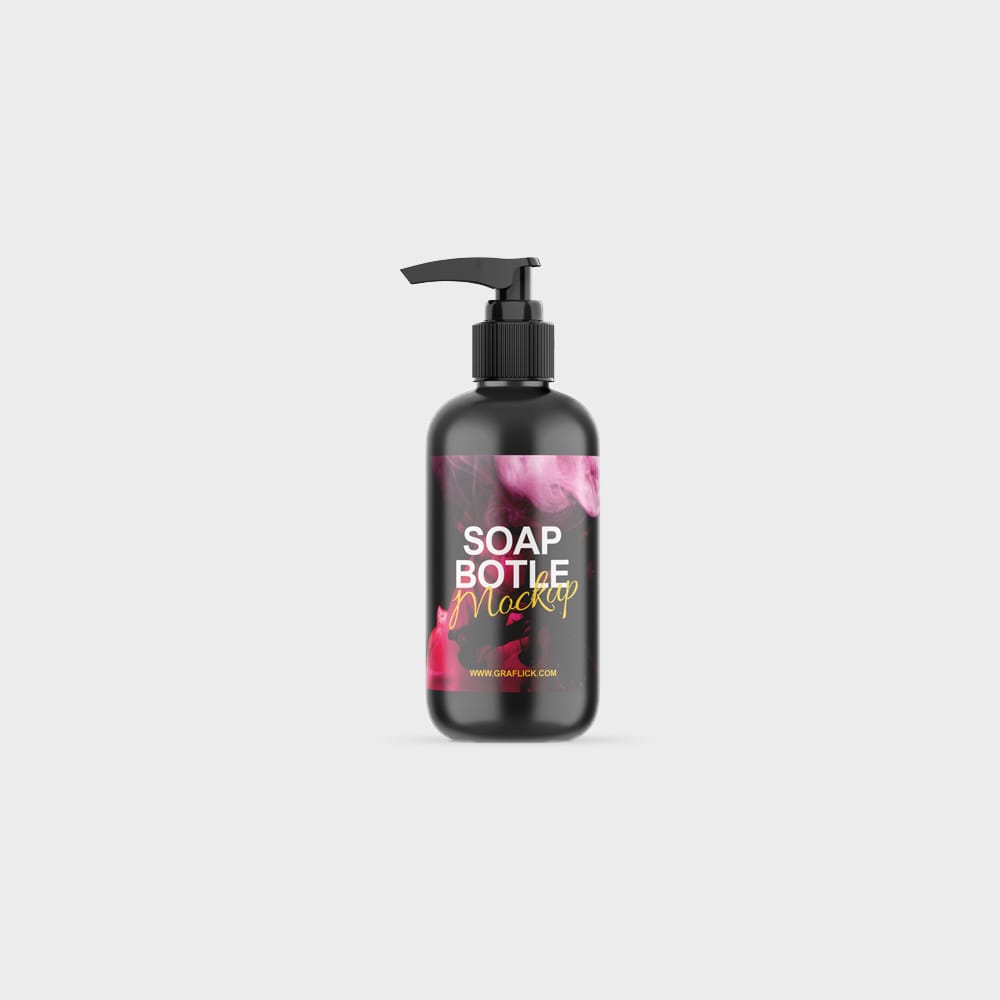 Free Liquid Soap Bottle Mockup Template PSD