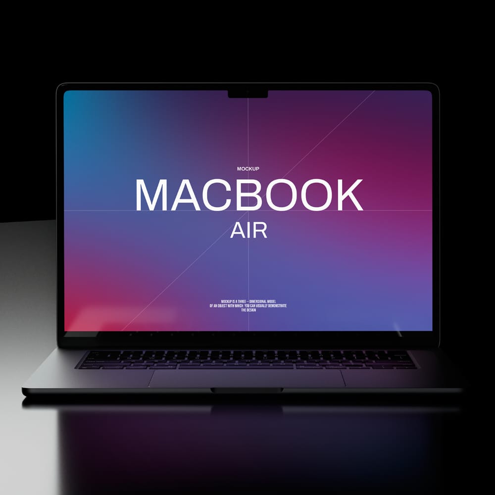 Free MacBook Air Mockup Template PSD