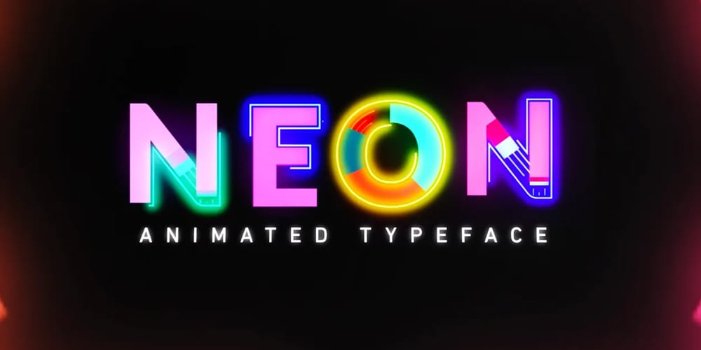 Free Neon Animated Text Typeface