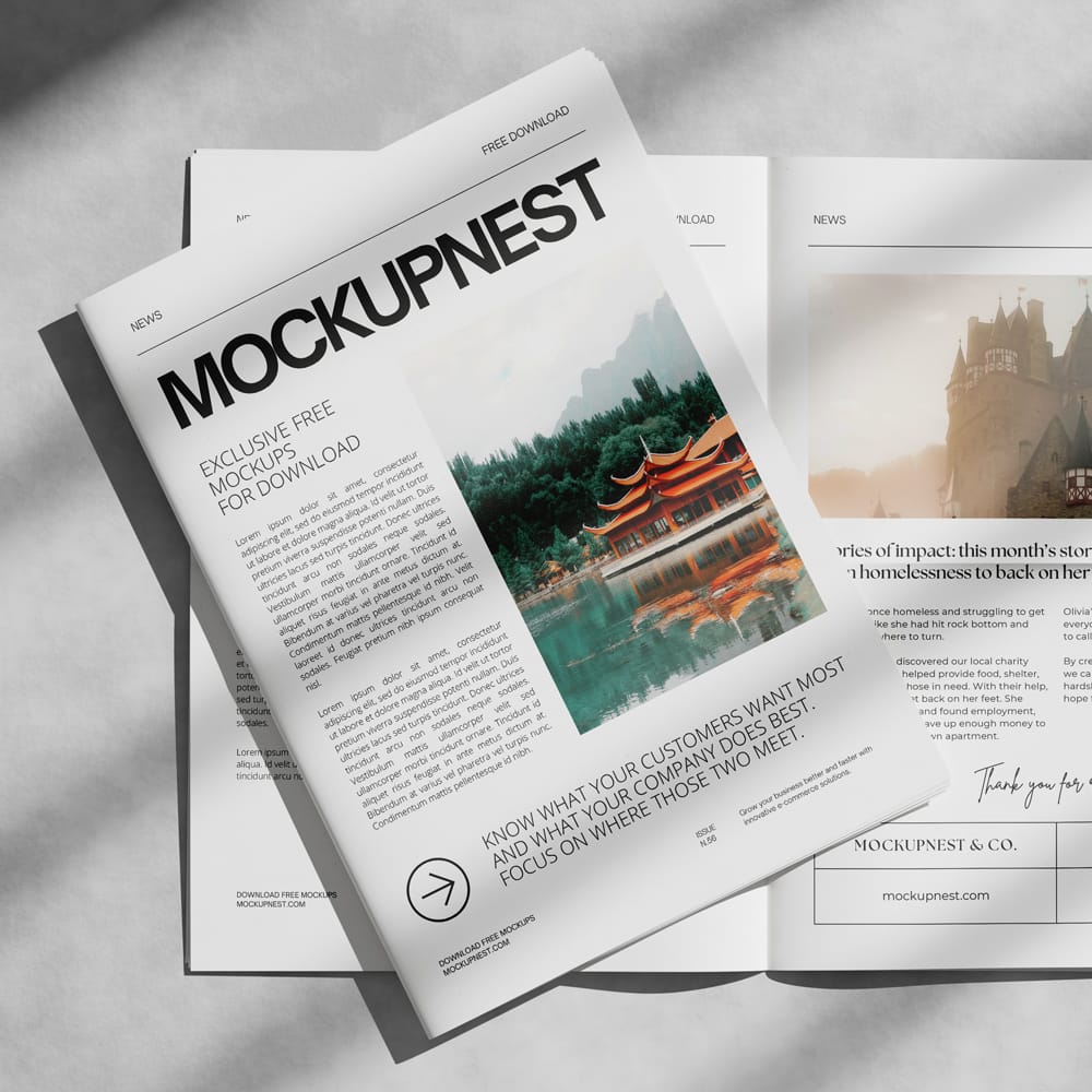 Free Newspaper Mockup Design PSD