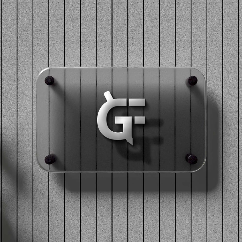 Free Office Cabin Sign Logo Mockup PSD