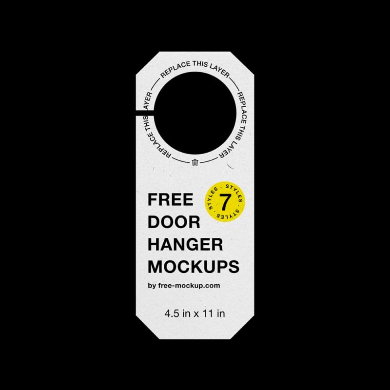 Free Paper Door Hanger Mockups PSD