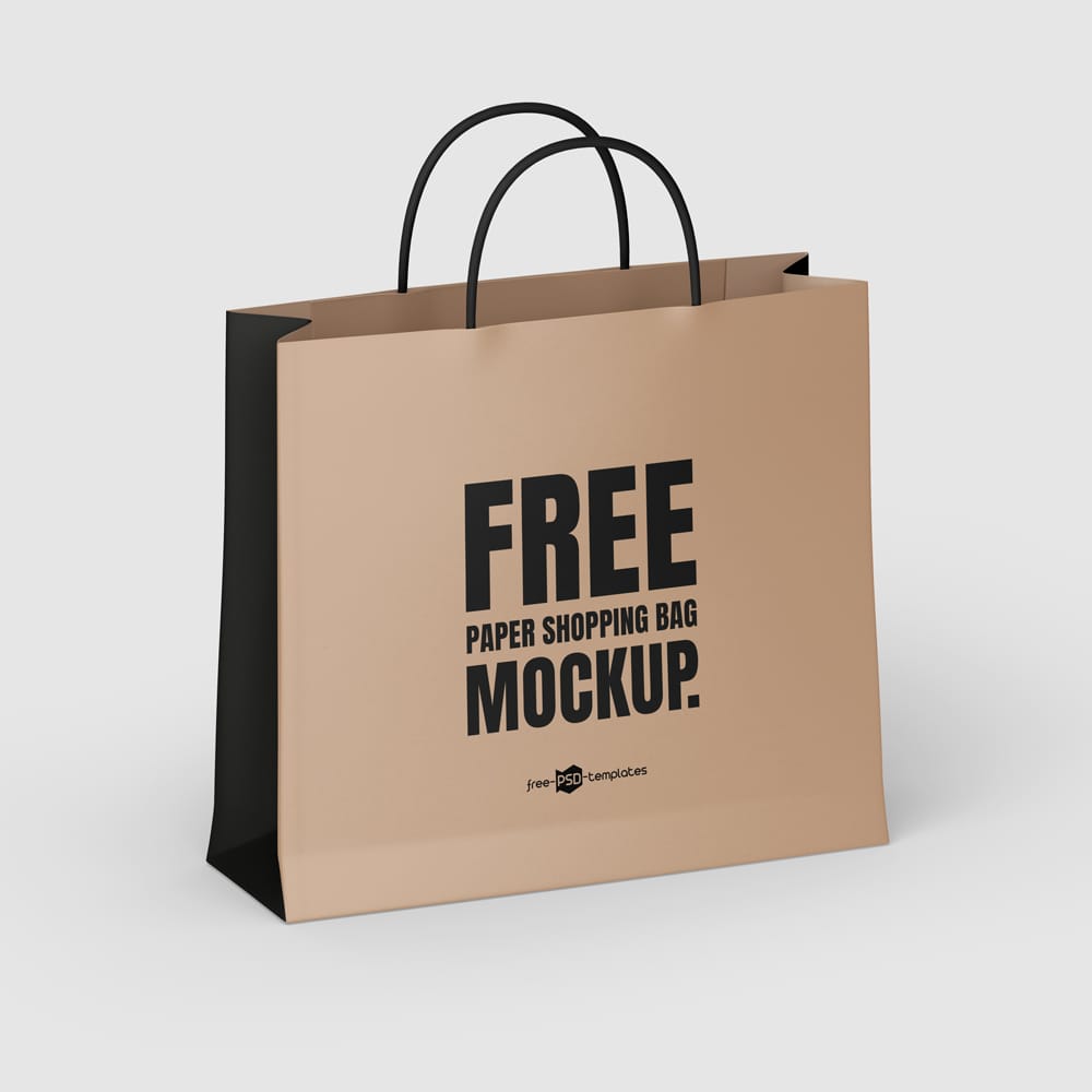 Free Paper Shopping Bag Mockup Set PSD