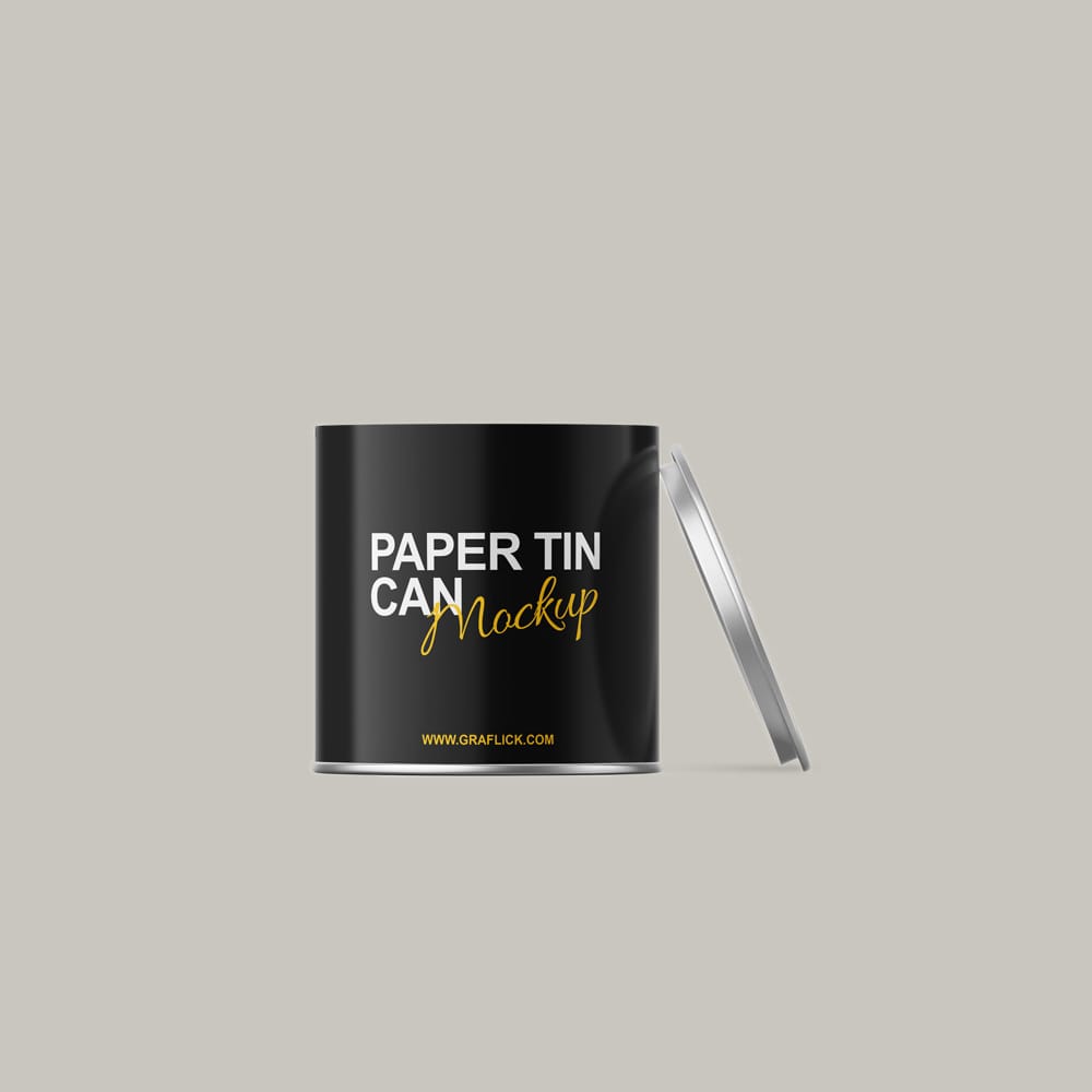 Free Paper Tin Can Mockup PSD