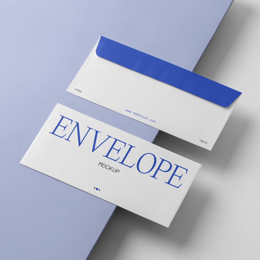 Free Perspective Two Envelope Mockups PSD
