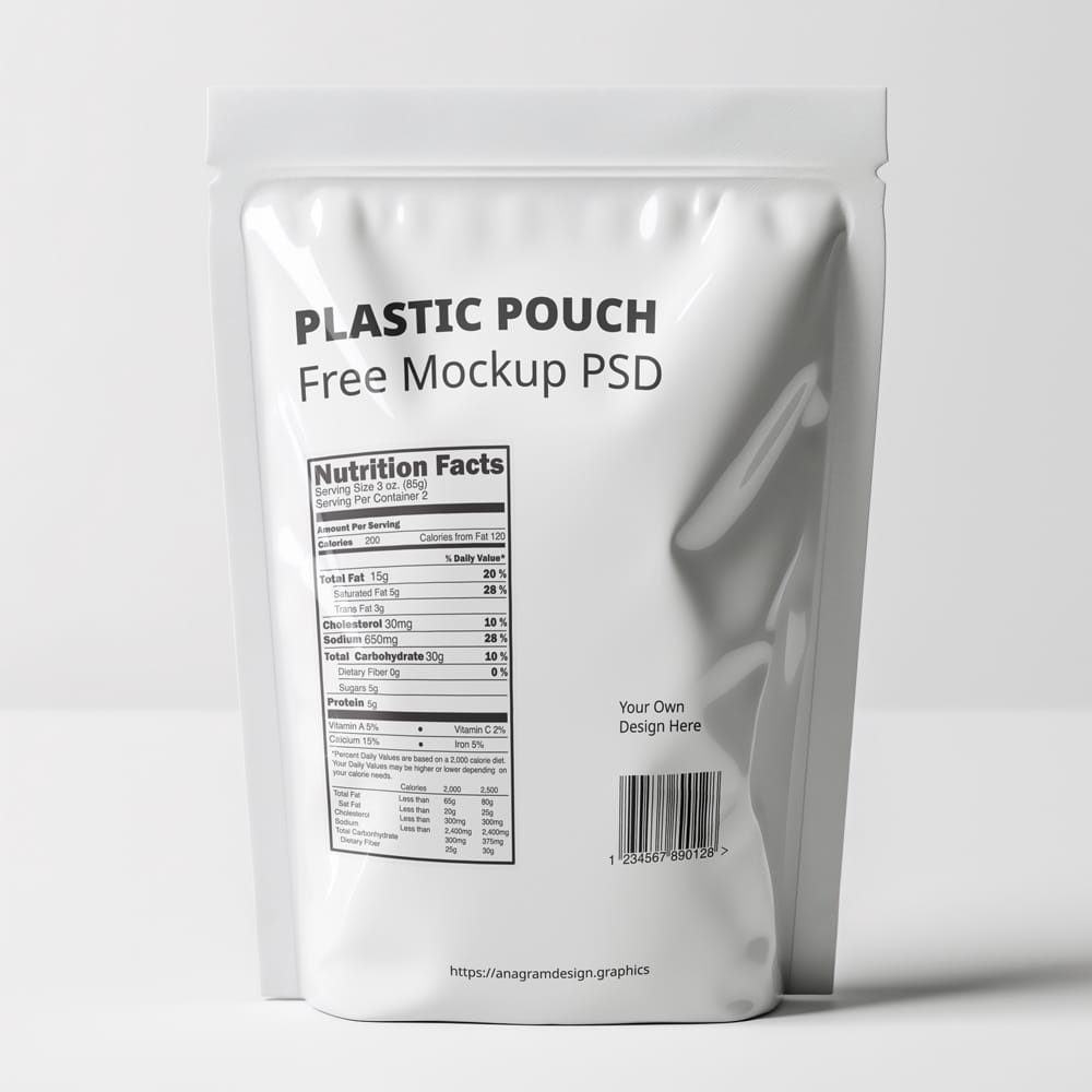 Free Plastic Pouch Mockup PSD