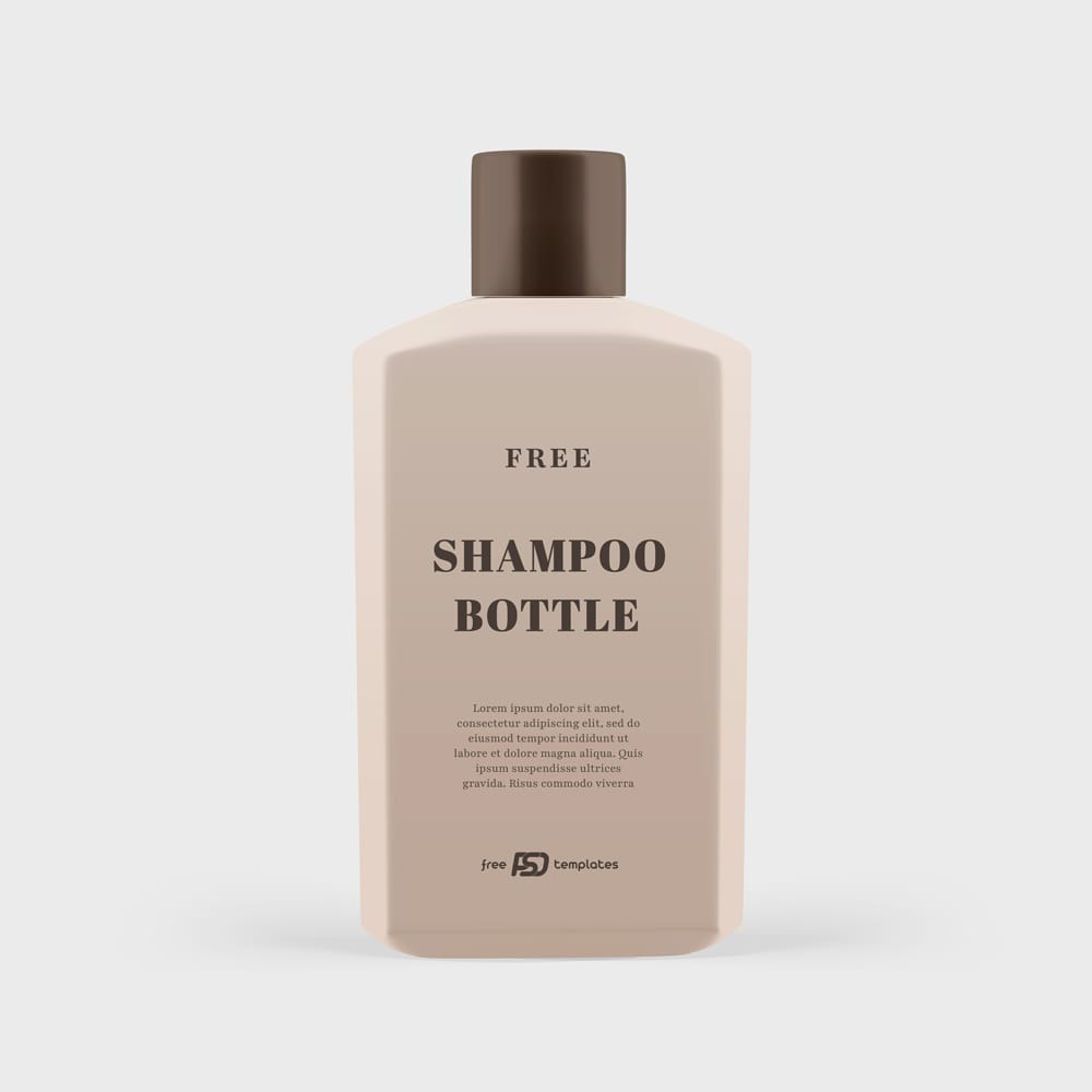 Free Plastic Shampoo Bottle Mockup Set PSD