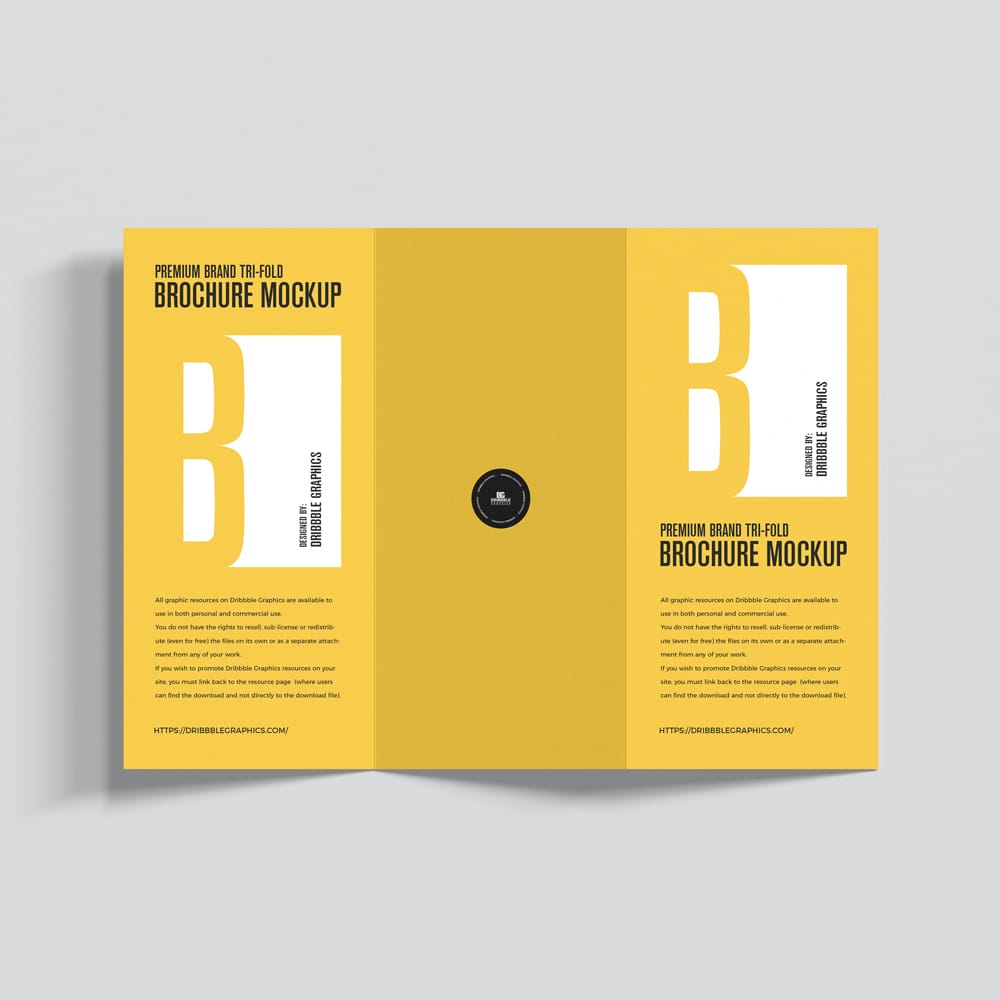 Free Premium Brand Tri-Fold Brochure Mockup PSD