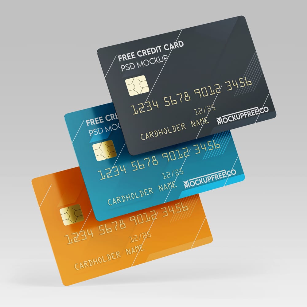 Free Realistic Credit Card Mockup PSD