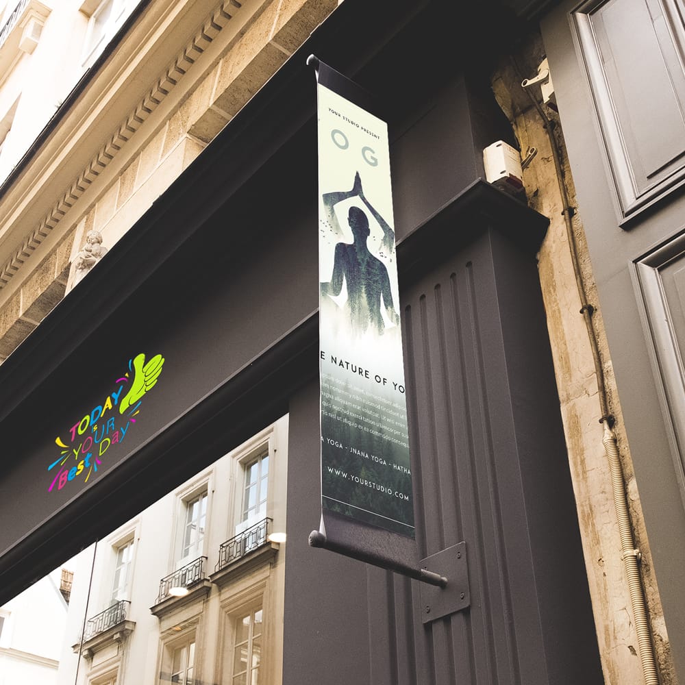 Free Roll up Billboard Mockup PSD