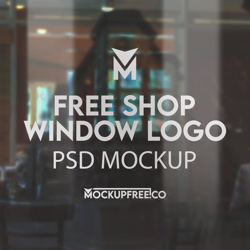 Free Shop Window Logo Mockup PSD