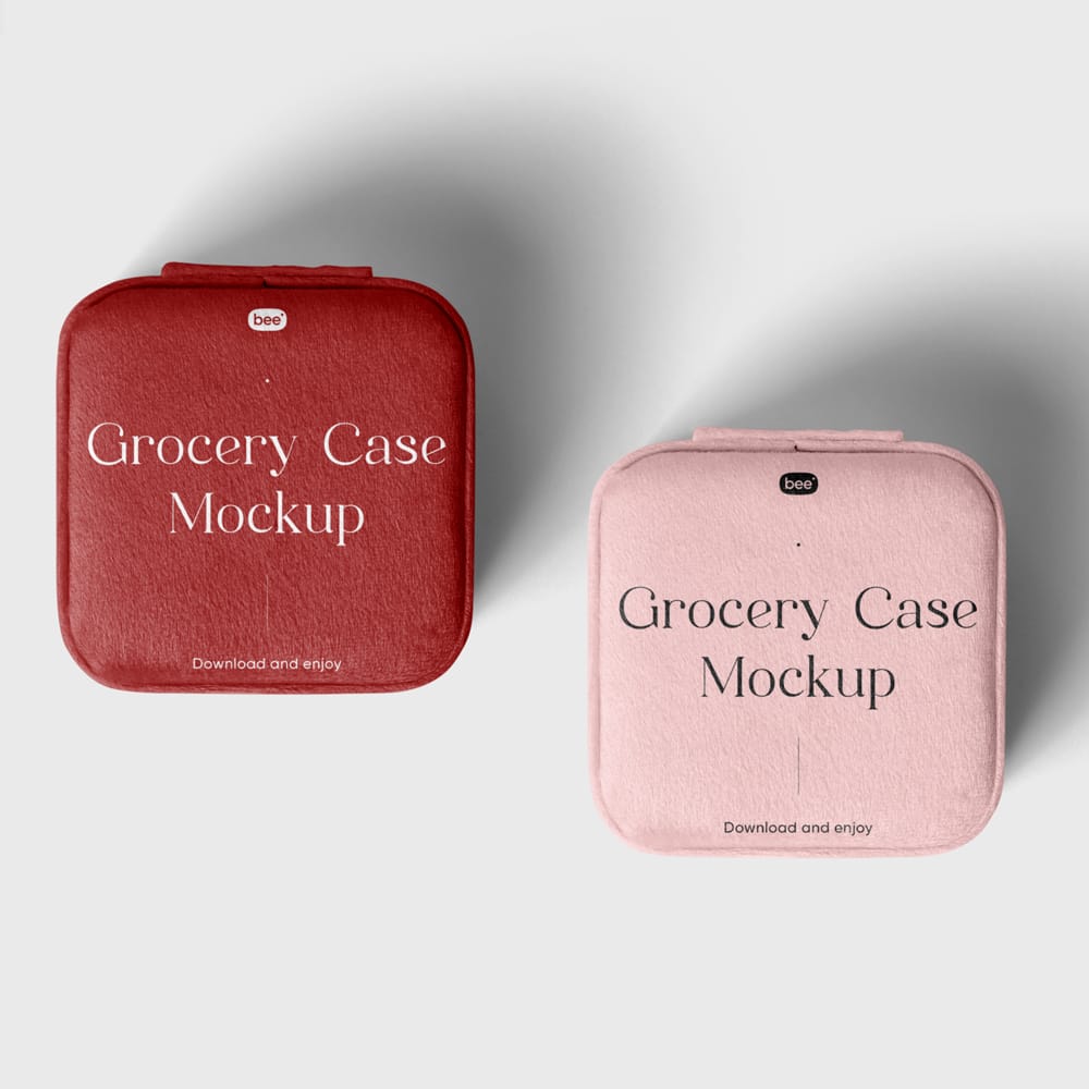 Free Square Fluffy Case Mockups PSD