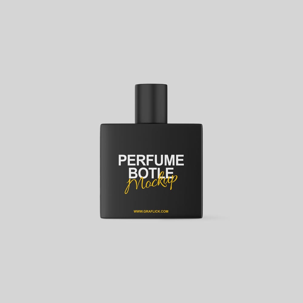 Free Square Perfume Bottle Mockup Template PSD