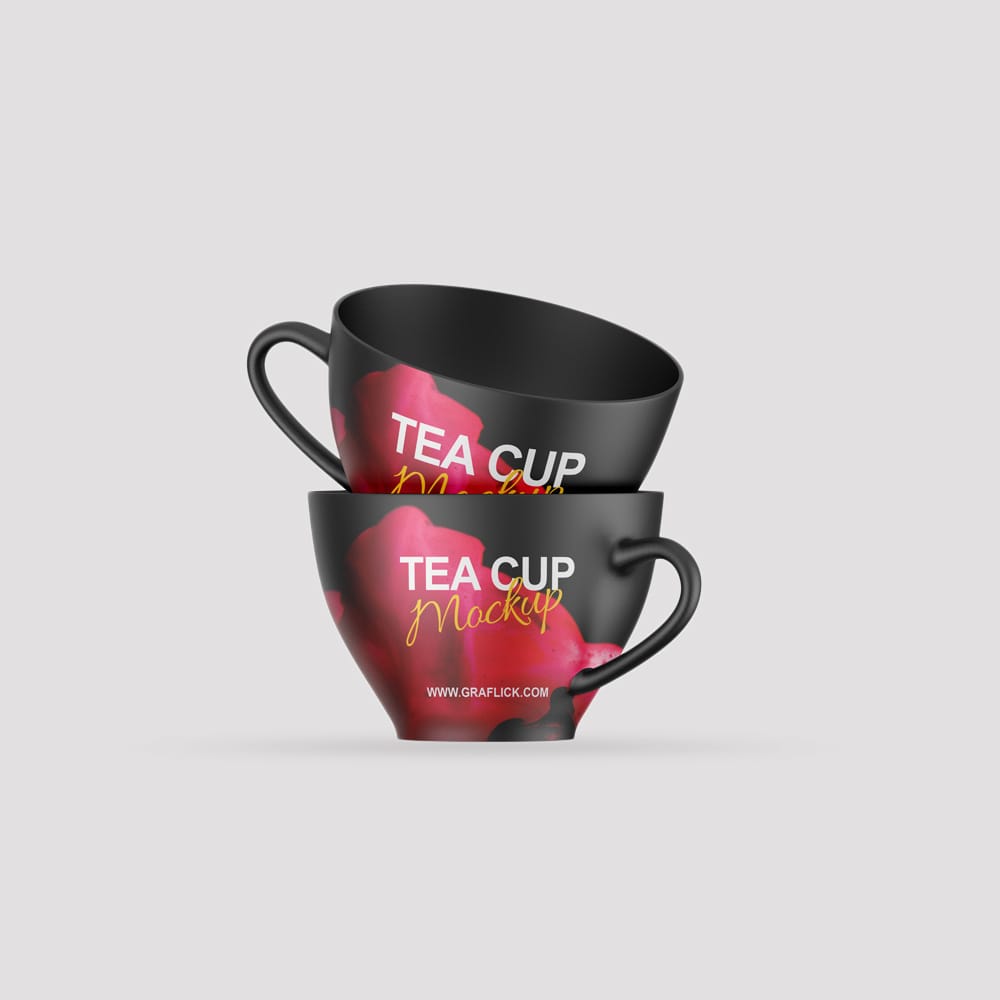 Free Two Tea Cup Mockup PSD