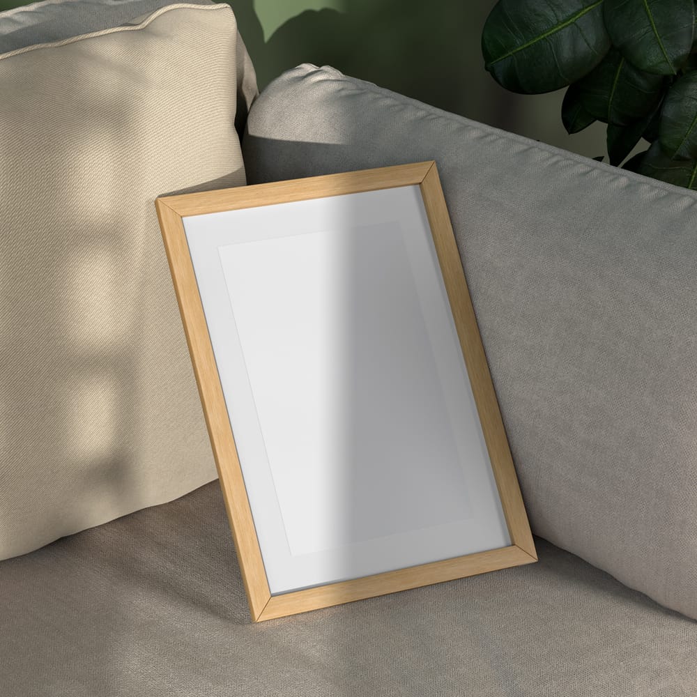 Free Wooden Picture Frame Mockup PSD