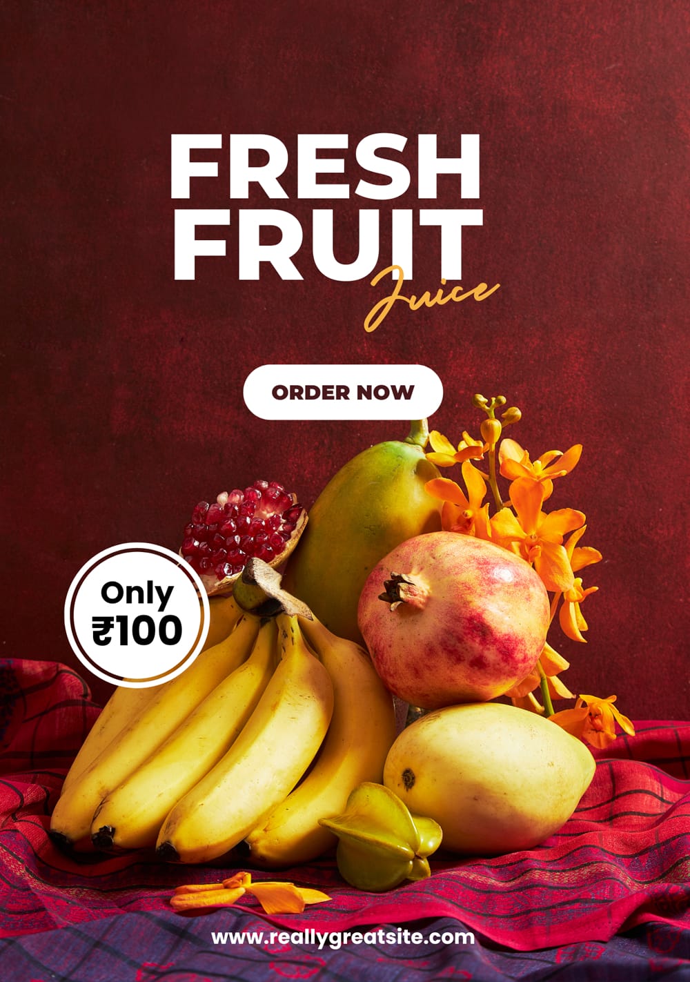 Fresh Fruit Juice Flyer Template