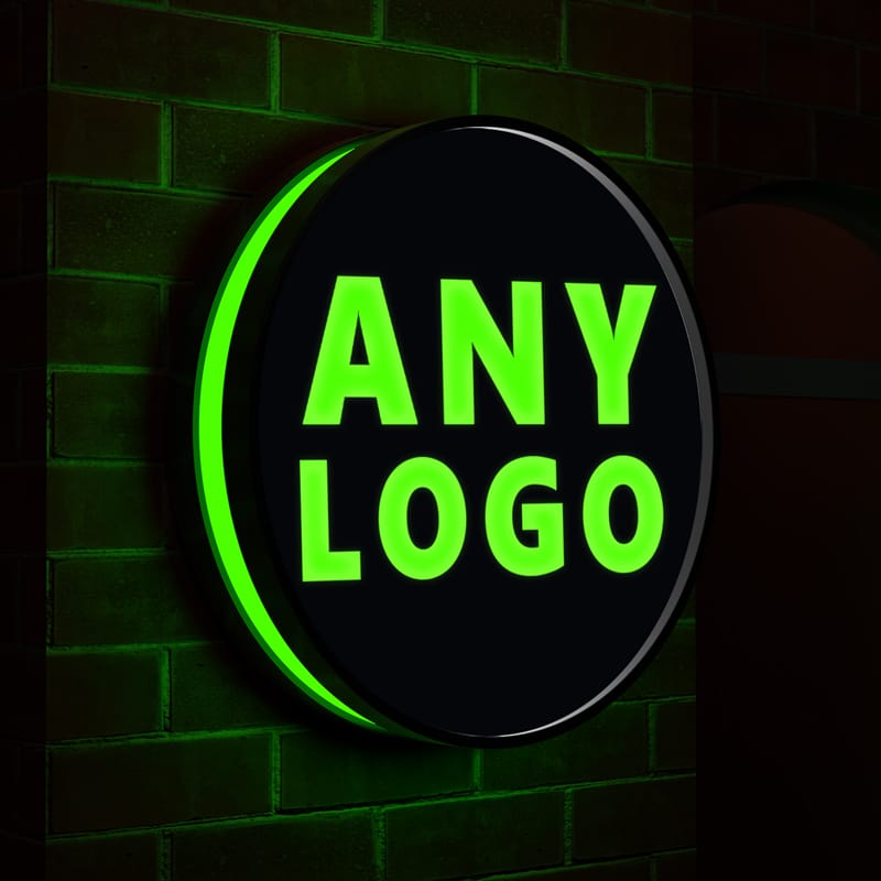 Green Light Sign Mockup PSD