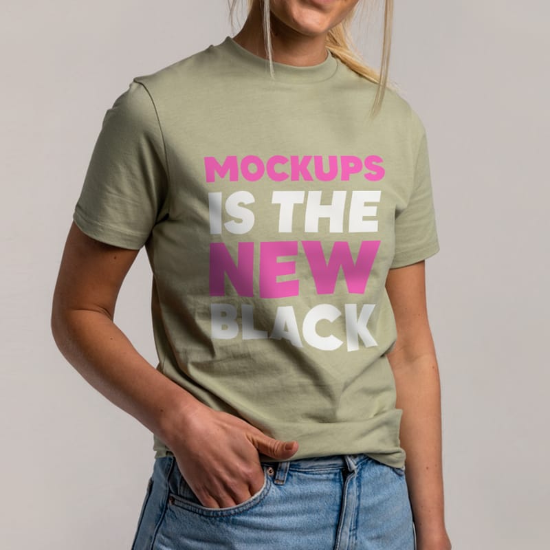 Green T-shirt Mockup PSD