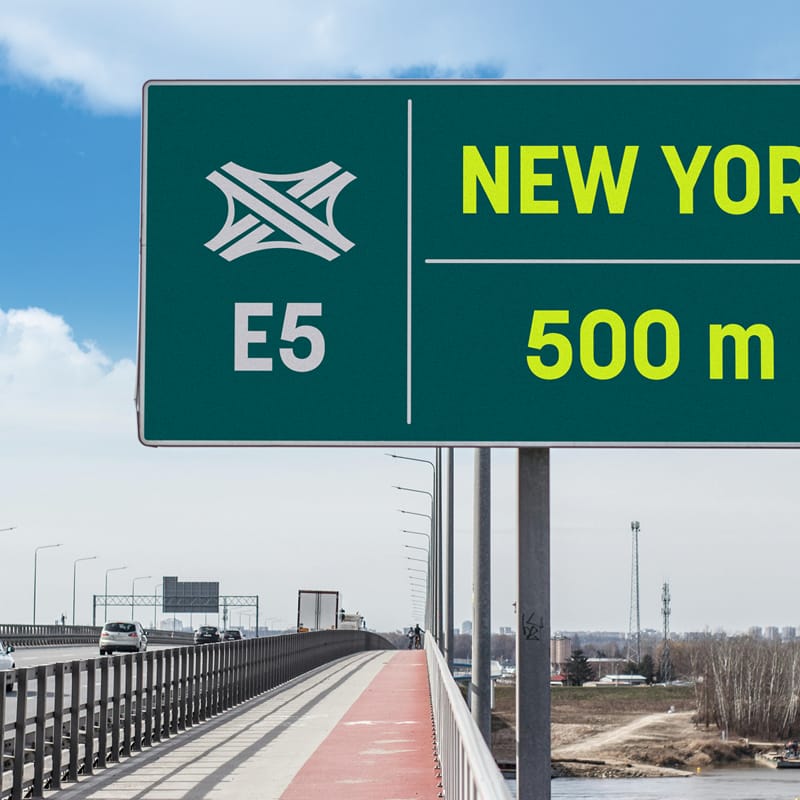 Highway Road Sign Board Mockup PSD