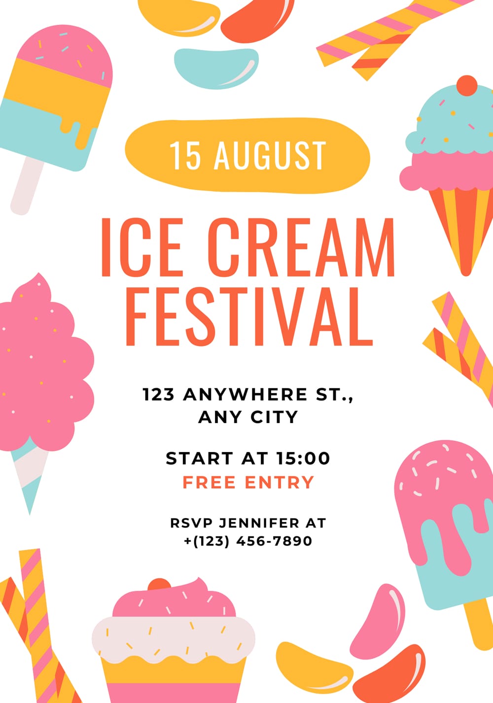 Ice Cream Festival Flyer Template