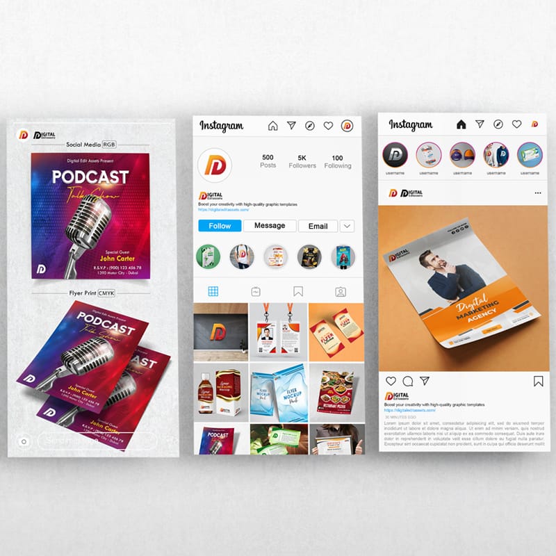 Instagram Mockup Design PSD