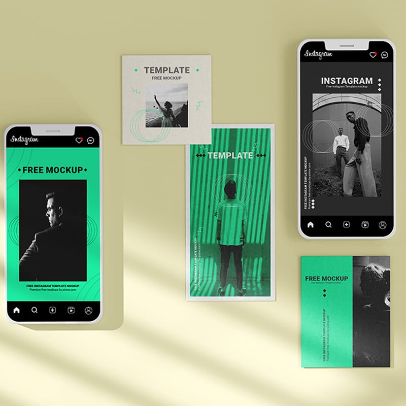 Instagram Template Mockup PSD