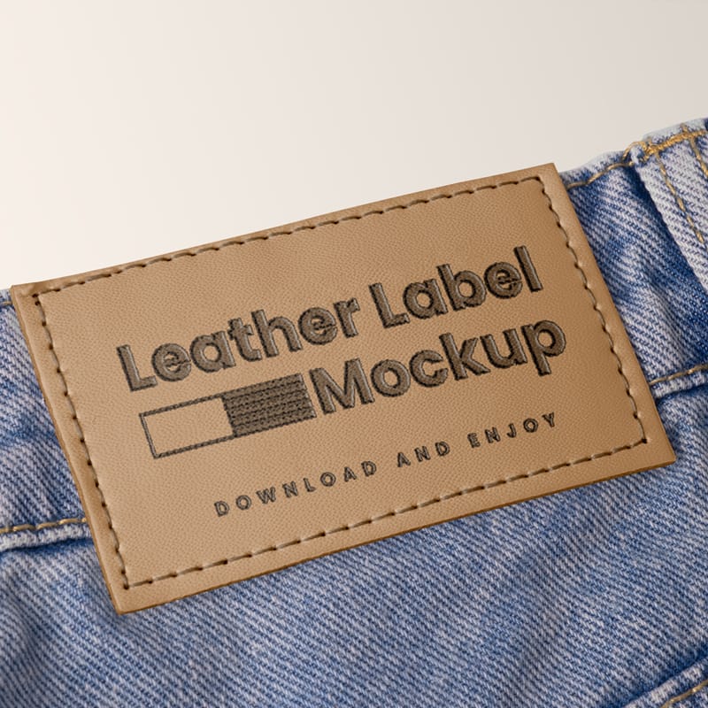 Jeans Label Mockup PSD