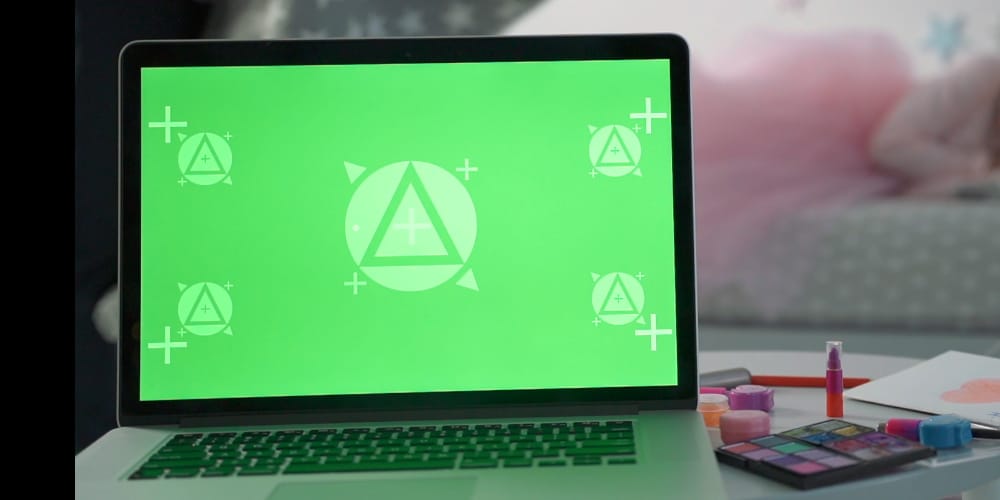 Laptop With Mockup Green Screen