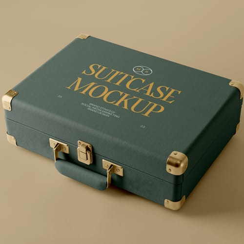 Lying Suitcase Mockup PSD