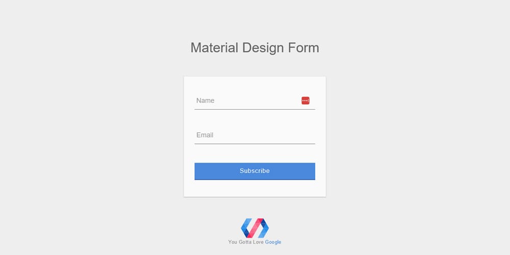 Material Design Login Form Template