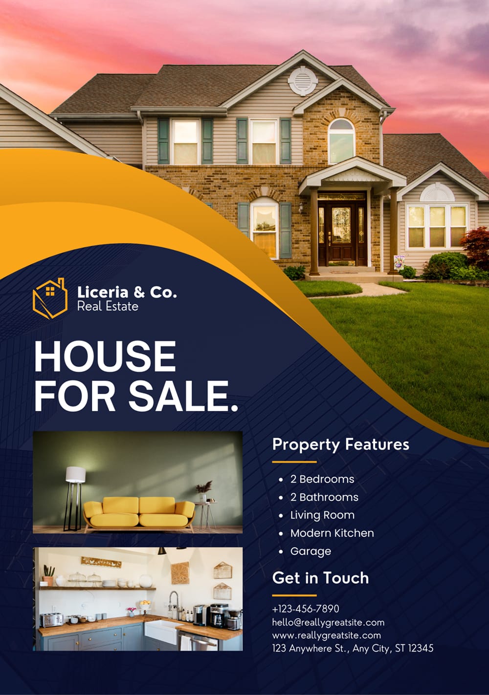 Minimalist Modern House For Sale Flyer Template