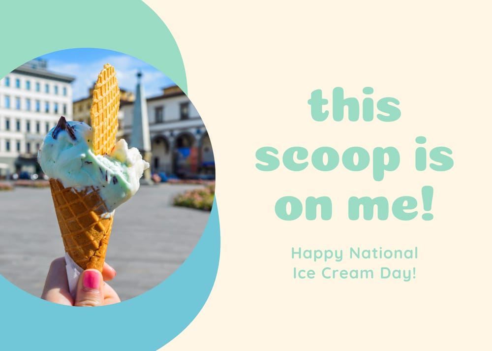  National Ice Cream Day Greeting Card Template