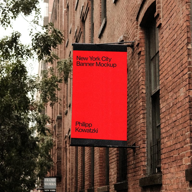 New York City Sign Billboard Poster Mockup PSD