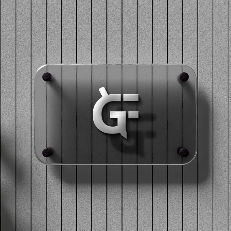 Office Cabin Sign Logo Mockup PSD