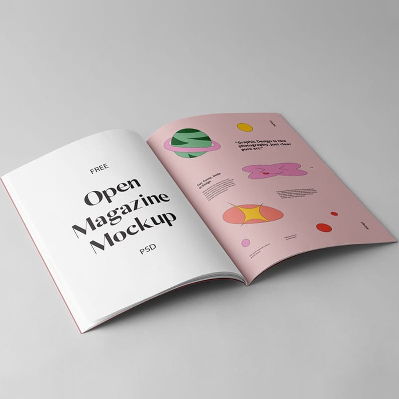 Open A4 Magazine Mockup PSD