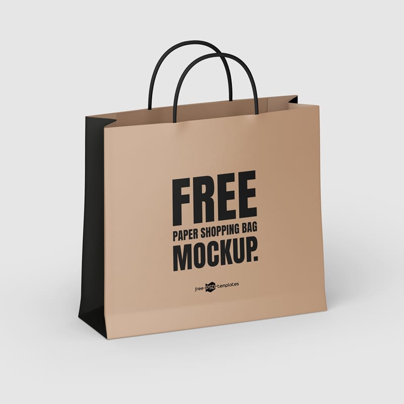 Paper Shopping Bag Mockup Set PSD
