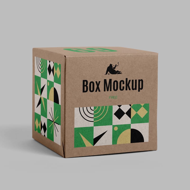 Paper Square Box Mockup PSD