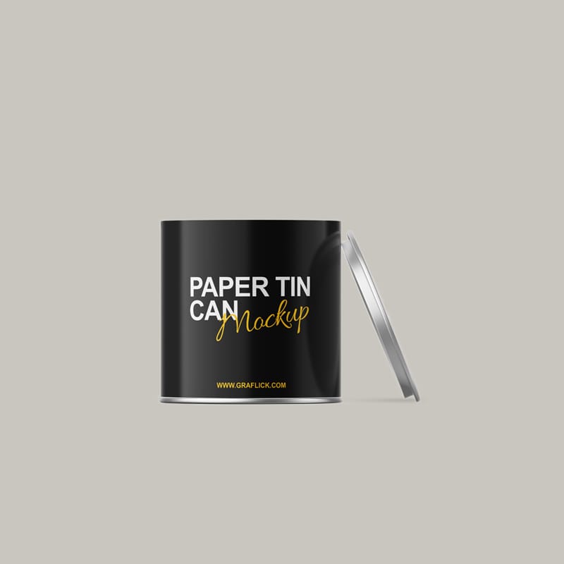 Paper Tin Can Mockup PSD