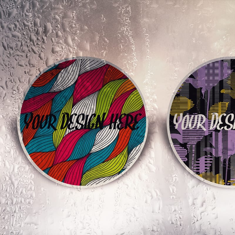 Plain Color Coaster Mockup PSD