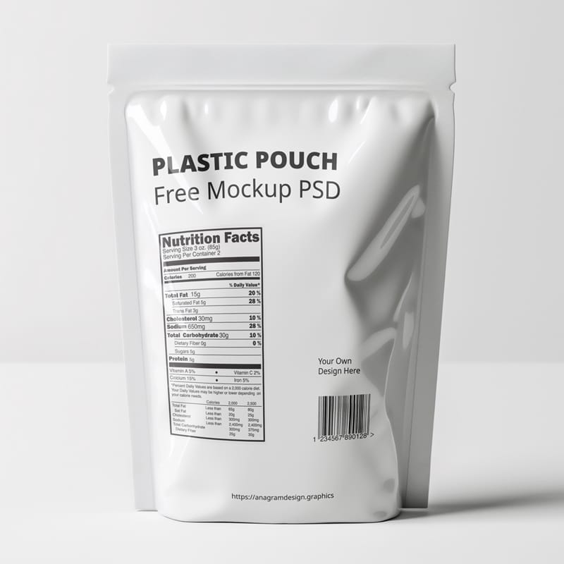 Plastic Pouch Mockup PSD