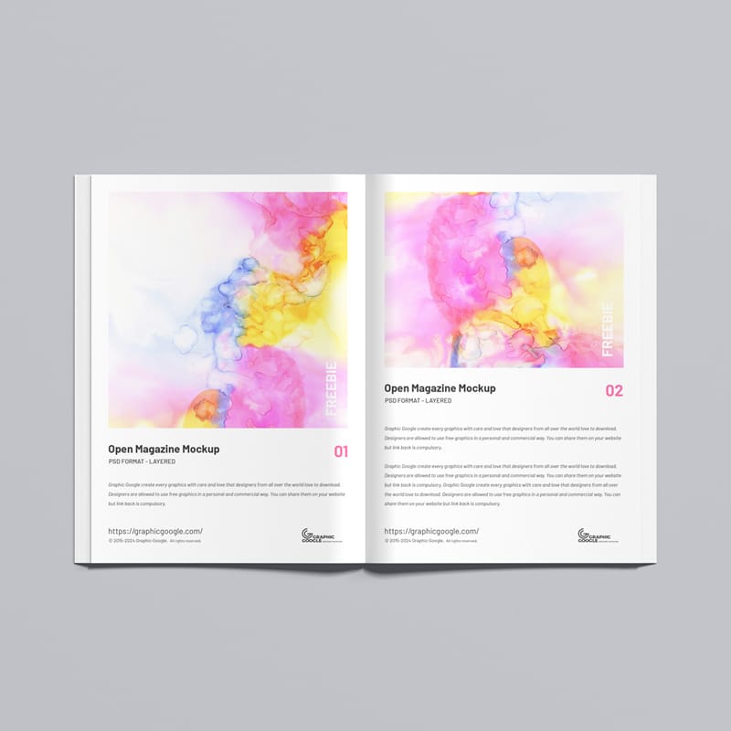 Premium Open Magazine Mockup PSD