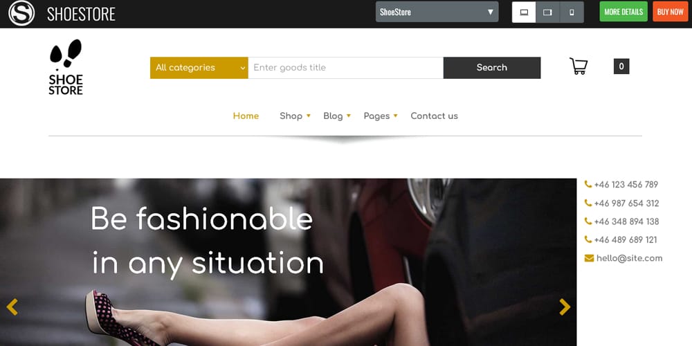 Shoe Store eCommerce Website Template