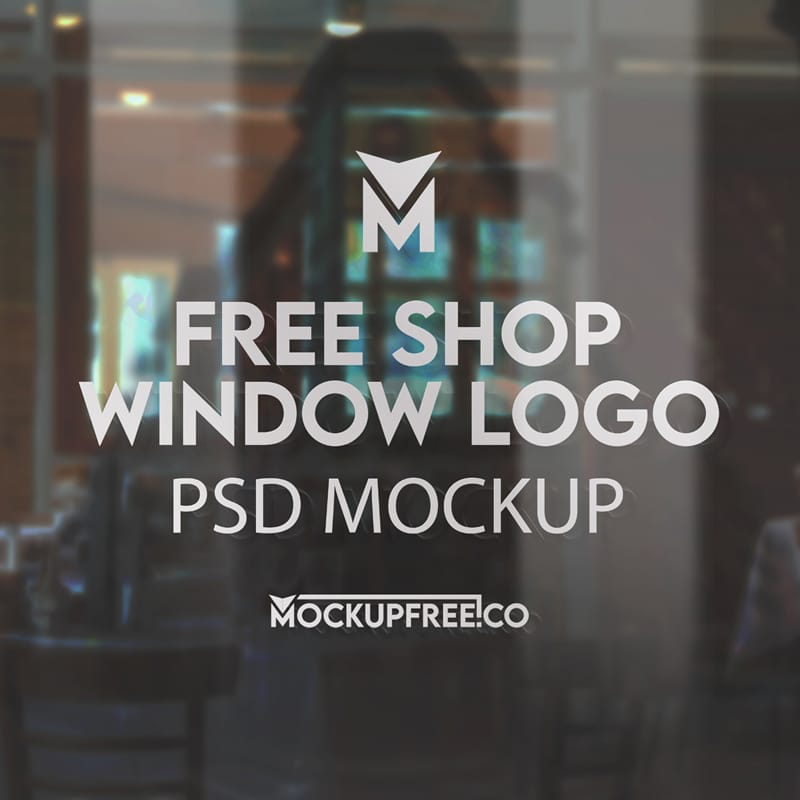 Shop Window Logo Mockup PSD