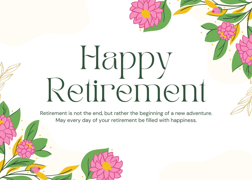 Simple Happy Retirement Card Template